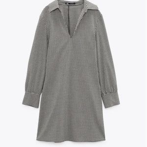 Zara | Gingham Collared Mini Dress